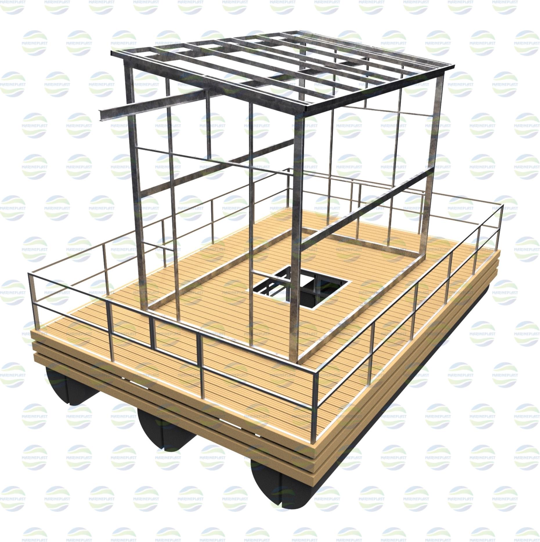 Понтон для погружного насоса с навесом