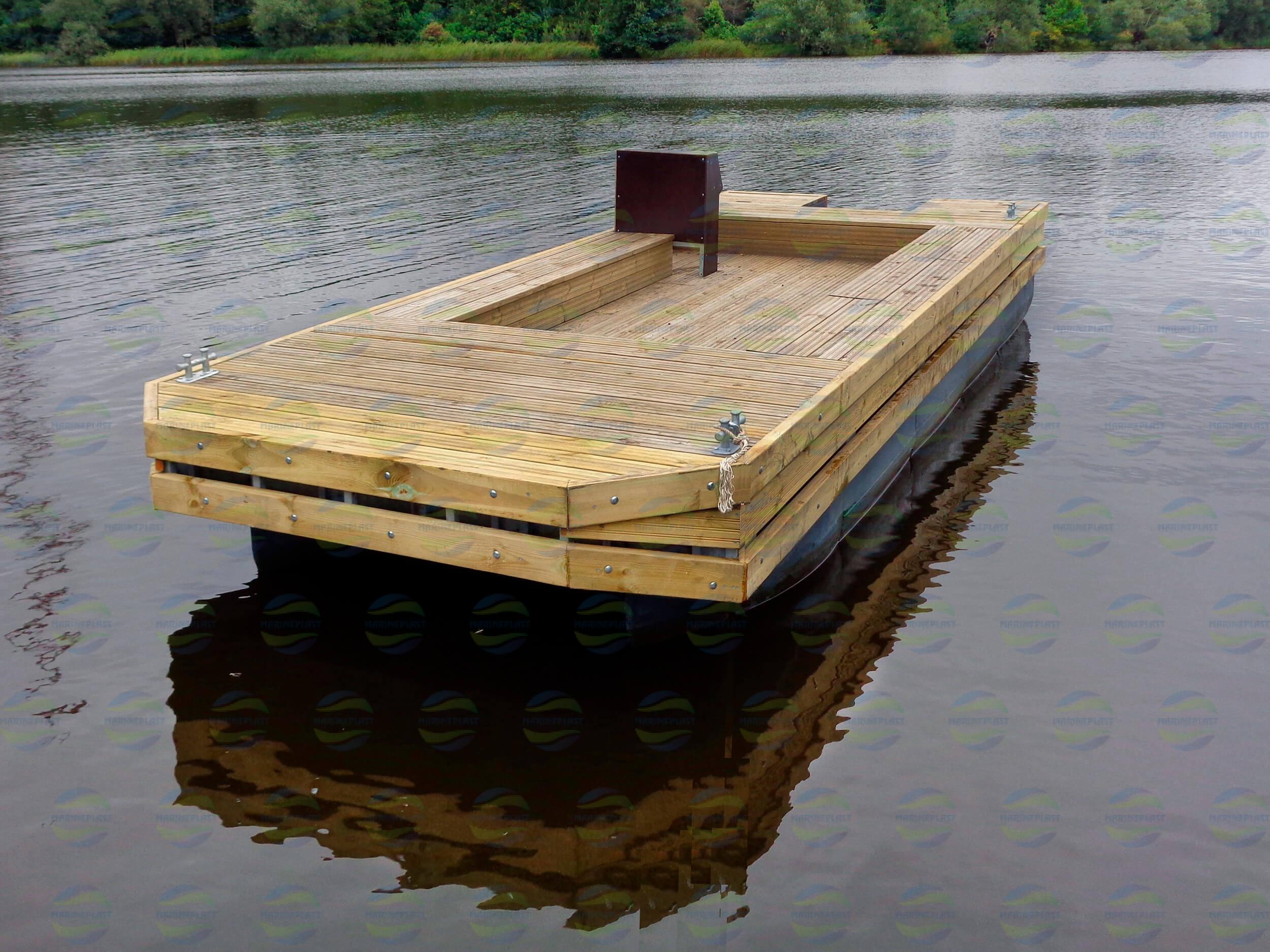 Рабочий понтон для установки якорей, работ на воде